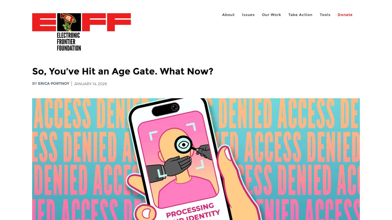 So, You’ve Hit an Age Gate. What Now? | Electronic Frontier Foundation